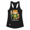 Camiseta de gatos para mujer AQUACAT en color negro, vista plana
