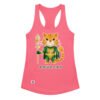 Camiseta de gatos para mujer AQUACAT en color rosa eléctrico, vista plana