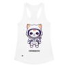 Camiseta de gatos para mujer ASTROGATO en color blanco, vista plana