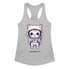 Camiseta de gatos para mujer ASTROGATO en color gris jaspeado, vista plana