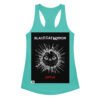 Camiseta de gatos para mujer BLACK CAT MIRROR en color azul tahití, vista plana