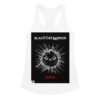 Camiseta de gatos para mujer BLACK CAT MIRROR en color blanco, vista plana