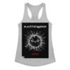 Camiseta de gatos para mujer BLACK CAT MIRROR en color gris jaspeado, vista plana