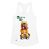 Camiseta de gatos para mujer BREAKING CATS en color blanco, vista plana