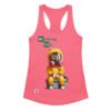 Camiseta de gatos para mujer BREAKING CATS en color rosa eléctrico, vista plana