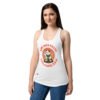 Camiseta de gatos para mujer AQUÍ, BUEN ROLLITO en color blanco, sobre modelo