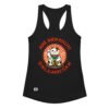 Camiseta de gatos para mujer AQUÍ, BUEN ROLLITO en color negro, vista plana