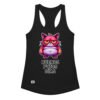 Camiseta de gatos para mujer BUENOS PUTOS DÍAS en color negro, vista plana