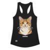Camiseta de gatos para mujer CALLA Y ALIMÉNTAME en color negro, vista plana