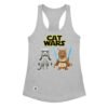 Camiseta de gatos para mujer CAT WARS en color gris jaspeado, vista plana