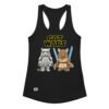 Camiseta de gatos para mujer CAT WARS en color negro, vista plana