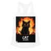 Camiseta de gatos para mujer CATÁSTROFE en color blanco, vista plana