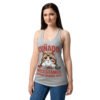 Camiseta de gatos para mujer CUÑADO, NECESITAMOS ALGUNA OPINIÓN TUYA en color gris jaspeado, sobre modelo