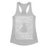 Camiseta de gatos para mujer MIAU EN 40 IDIOMAS en color gris jaspeado, vista plana