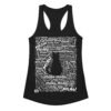 Camiseta de gatos para mujer MIAU EN 40 IDIOMAS en color negro, vista plana