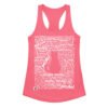 Camiseta de gatos para mujer MIAU EN 40 IDIOMAS en color rosa eléctrico, vista plana
