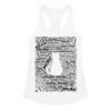 Camiseta de gatos para mujer MIAU EN 40 IDIOMAS en color blanco, vista plana