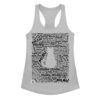 Camiseta de gatos para mujer MIAU EN 40 IDIOMAS en color gris jaspeado, vista plana