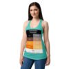 Camiseta de gatos para mujer DETECTORA DE COLOR DE GATO en color azul tahití, sobre modelo