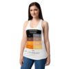 Camiseta de gatos para mujer DETECTORA DE COLOR DE GATO en color blanco, sobre modelo