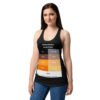 Camiseta de gatos para mujer DETECTORA DE COLOR DE GATO en color negro, sobre modelo