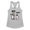 Camiseta de gatos para mujer ¿NOS ADORAN? en color gris jaspeado, vista plana