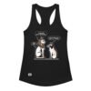 Camiseta de gatos para mujer ¿NOS ADORAN? en color negro, vista plana