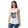 Camiseta de gatos para mujer EL GATO DE ANDY WARHOL en color blanco, sobre modelo