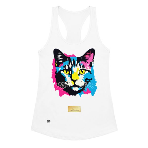 Camiseta de gatos para mujer EL GATO DE ANDY WARHOL en color blanco, vista plana