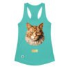Camiseta de gatos para mujer EL GATO DE BOTTICELLI en color azul tahití, vista plana