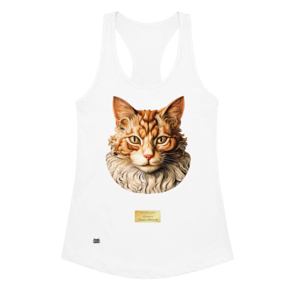 Camiseta de gatos para mujer EL GATO DE BOTTICELLI en color blanco, vista plana