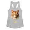 Camiseta de gatos para mujer EL GATO DE BOTTICELLI en color gris jaspeado, vista plana