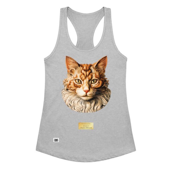 Camiseta de gatos para mujer EL GATO DE BOTTICELLI en color gris jaspeado, vista plana