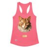 Camiseta de gatos para mujer EL GATO DE BOTTICELLI en color rosa eléctrico, vista plana