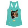 Camiseta de gatos para mujer EL GATO DE CARAVAGGIO en color azul tahití, vista plana
