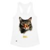 Camiseta de gatos para mujer EL GATO DE CARAVAGGIO en color blanco, vista plana