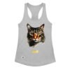 Camiseta de gatos para mujer EL GATO DE CARAVAGGIO en color gris jaspeado, vista plana
