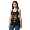 Camiseta de gatos para mujer EL GATO DE CARAVAGGIO en color negro, sobre modelo