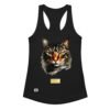 Camiseta de gatos para mujer EL GATO DE CARAVAGGIO en color negro, vista plana