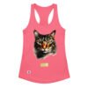 Camiseta de gatos para mujer EL GATO DE CARAVAGGIO en color rosa eléctrico, vista plana