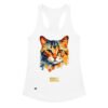 Camiseta de gatos para mujer EL GATO DE CÉZANNE en color blanco, vista plana