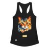 Camiseta de gatos para mujer EL GATO DE CÉZANNE en color negro, vista plana