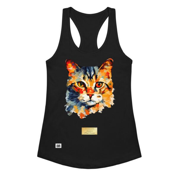 Camiseta de gatos para mujer EL GATO DE CÉZANNE en color negro, vista plana