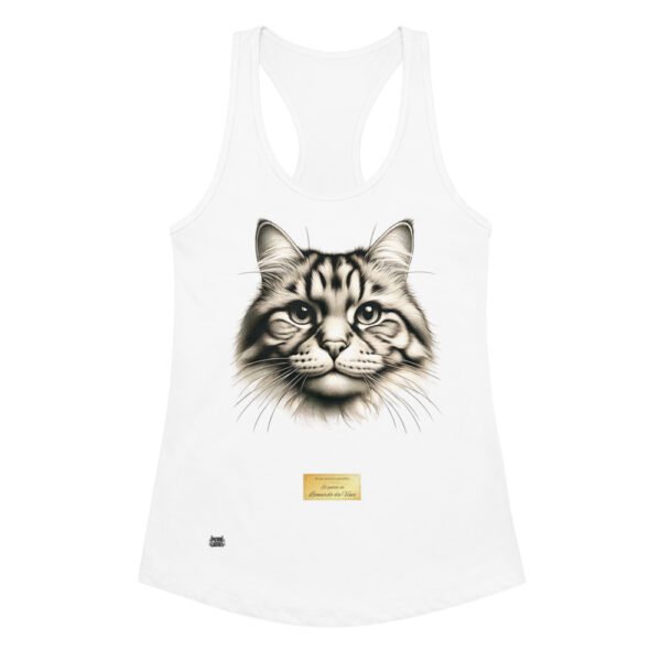 Camiseta de gatos para mujer EL GATO DE DA VINCI en color blanco, vista plana