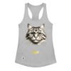 Camiseta de gatos para mujer EL GATO DE DA VINCI en color gris jaspeado, vista plana