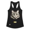 Camiseta de gatos para mujer EL GATO DE DA VINCI en color negro, vista plana