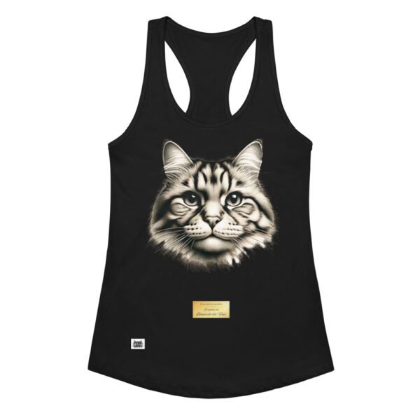 Camiseta de gatos para mujer EL GATO DE DA VINCI en color negro, vista plana