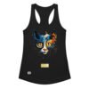 Camiseta de gatos para mujer EL GATO DE DALÍ en color negro, vista plana