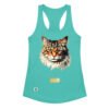 Camiseta de gatos para mujer EL GATO DE DELACROIX en color azul tahití, vista plana