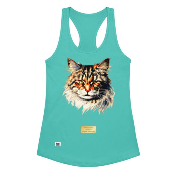 Camiseta de gatos para mujer EL GATO DE DELACROIX en color azul tahití, vista plana